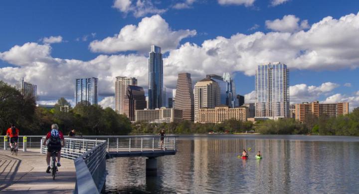 A view of the Austin Downtown from a distance