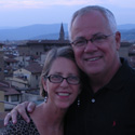 Cheryl and Randolph on a rooftop in Florence
